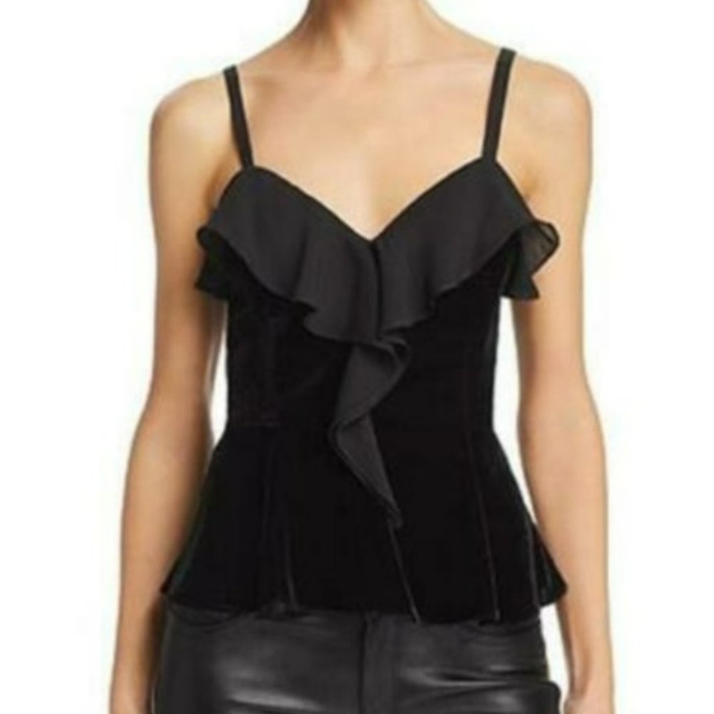 Parker Velvet Ruffled Top